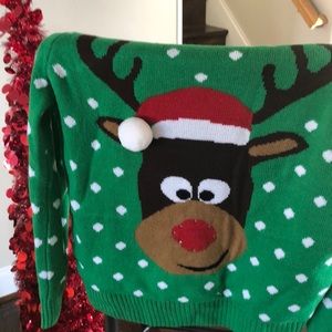 Silly Reindeer Ugly Holiday Sweater